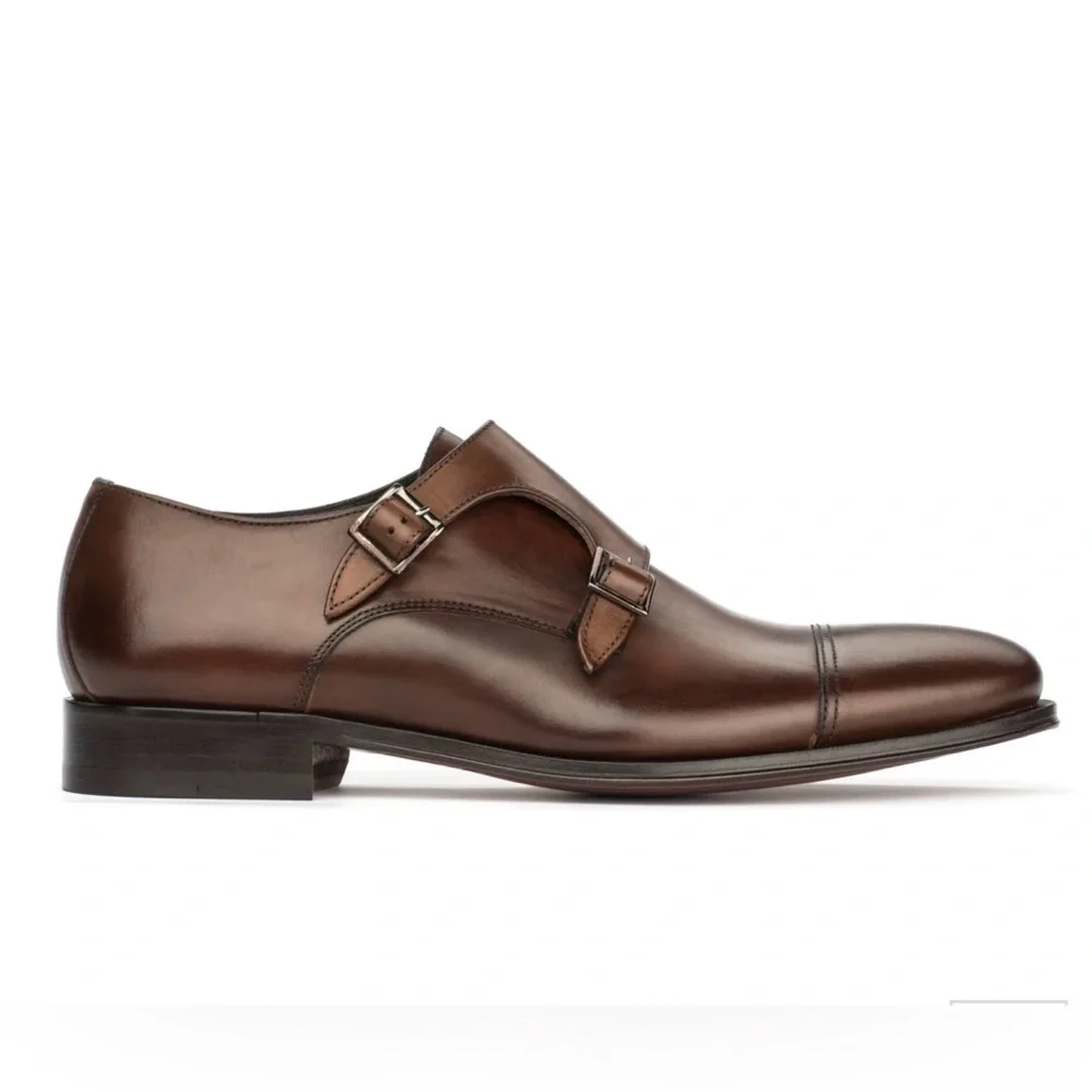 To‎ Boot New York Made in Italy Grant Double Monkstrap in Brown Size 9 D $399